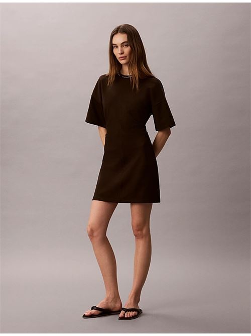 ss logo rib interlock t-shirt dress CALVIN KLEIN JEANS | LV047G251GTO2